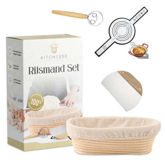 Kitchesse Rijsmand Rond Banneton voor Zuurdesem & Brood Bakken